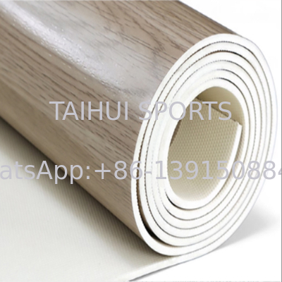 Pavimentazione sportiva durevole moderna ed ecologica da 3,5 mm a 8 mm con venatura del legno per campi da basket/pallavolo/ping pong/badminton/pickleball