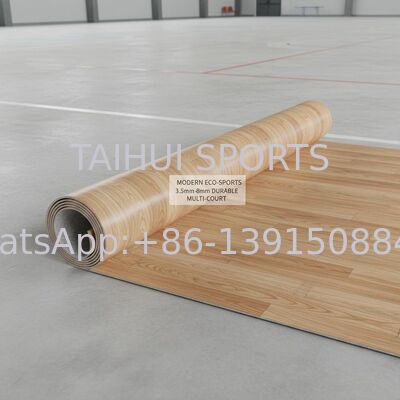 Pavimento Sportivo in PVC Super Resistente all'Usura, Antiscivolo e Impermeabile per Campi da Basket, Pallavolo e Badminton