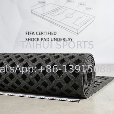 Sottopiano di compressione certificato FIFA con design a buco di diamante per campi sportivi a lunghezza artificiale personalizzati
