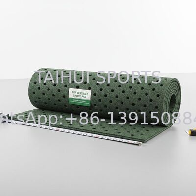 Sottopiano di compressione certificato FIFA con design a buco di diamante per campi sportivi a lunghezza artificiale personalizzati