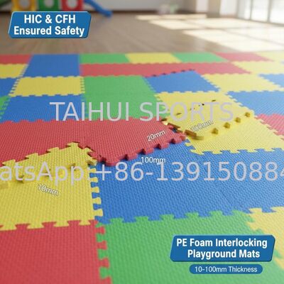 Matto di sicurezza interbloccante in schiuma di PE con spessore 10-100 mm e HIC & CFH garantito per il parco giochi