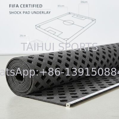 Sottopiano di compressione certificato FIFA con design a buco di diamante per campi sportivi a lunghezza artificiale personalizzati