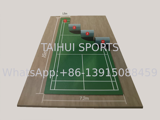 Pavimentazione sportiva durevole moderna ed ecologica da 3,5 mm a 8 mm con venatura del legno per campi da basket/pallavolo/ping pong/badminton/pickleball
