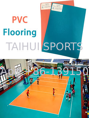 Pavimento in PVC per badminton da 6 mm Verde/Blu/Giallo/Rosso/Grigio per fitness per esterni e interni